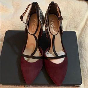 NW/OT Sexy Suede and faux Snakeskin Heels, size 6